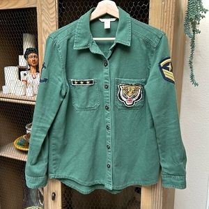 Forever 21 Patch Utility Denim Shirt Jacket